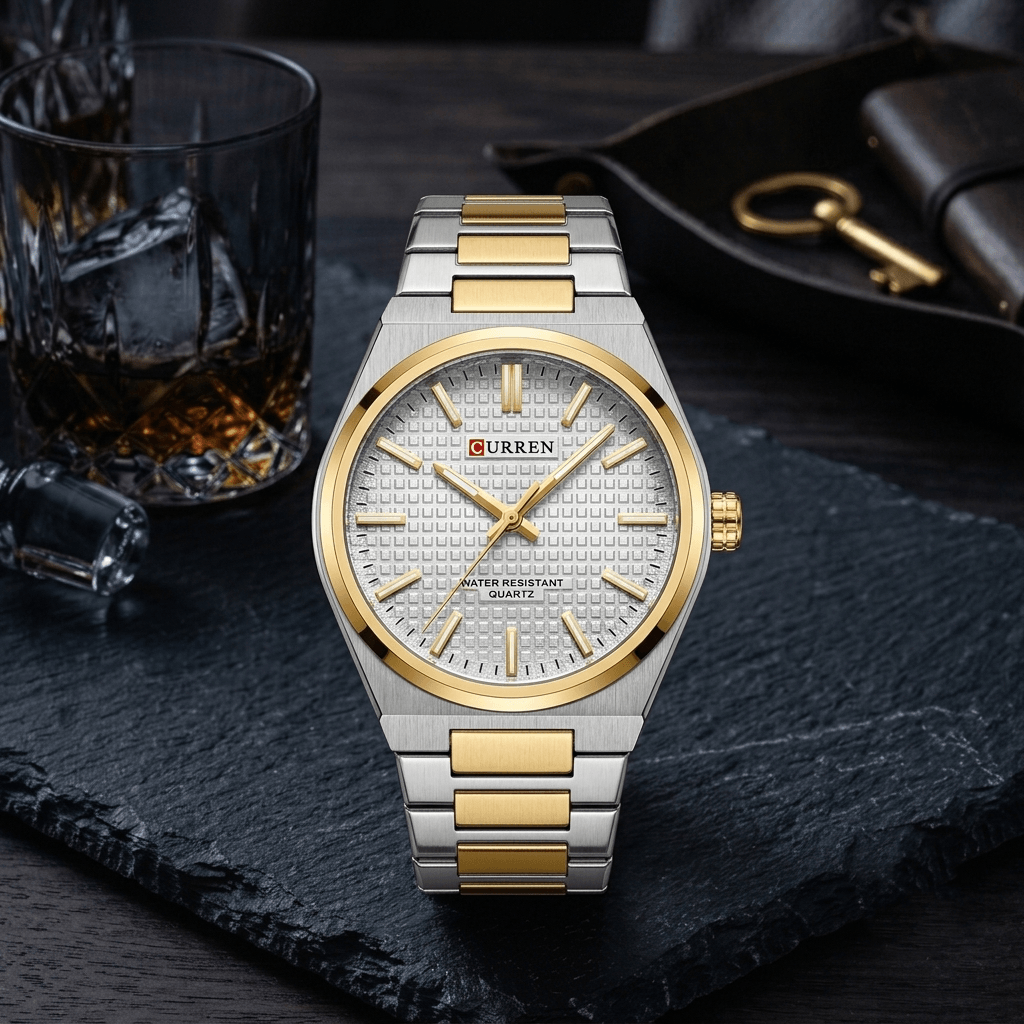 CURREN 8439 Luxury Business Men's Watch – Gold & Silver