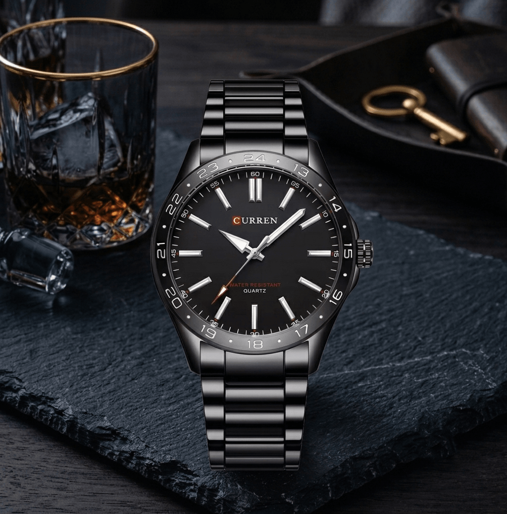 CURREN 8452 Men's Quartz Watch – Full Black