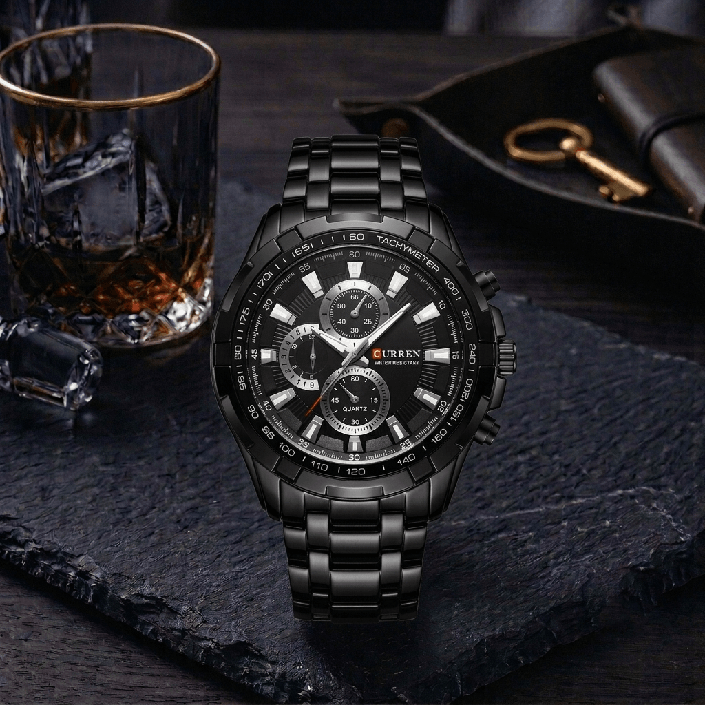 CURREN 8023 Men's Sport Military Watch – All Black