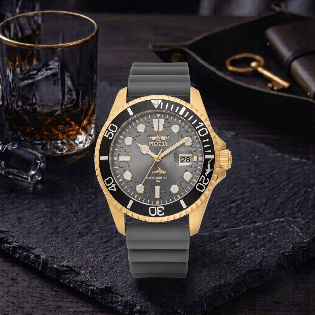 Invicta Pro Diver Men's Watch – Gold & Charcoal Dial, Model 47171